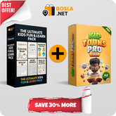 Promotional image of educational product packages with 'Bosla.net' branding.