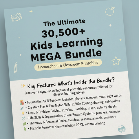 30,500+ Kids Learning Activities Bundle: Homeschool & Classroom (PLR)