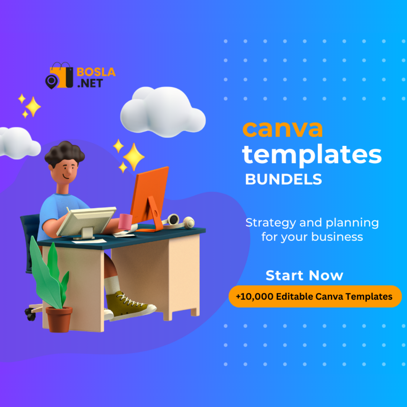 10,000 editable CANVA templates + Lifetime Canva Pro + Canva Course