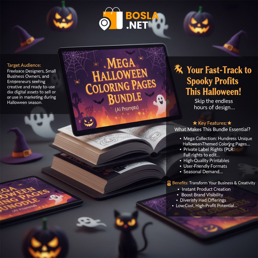 Mega Halloween Coloring Pages Bundle (PLR)