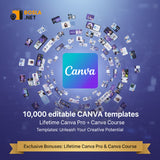 10,000 editable CANVA templates + Lifetime Canva Pro + Canva Course