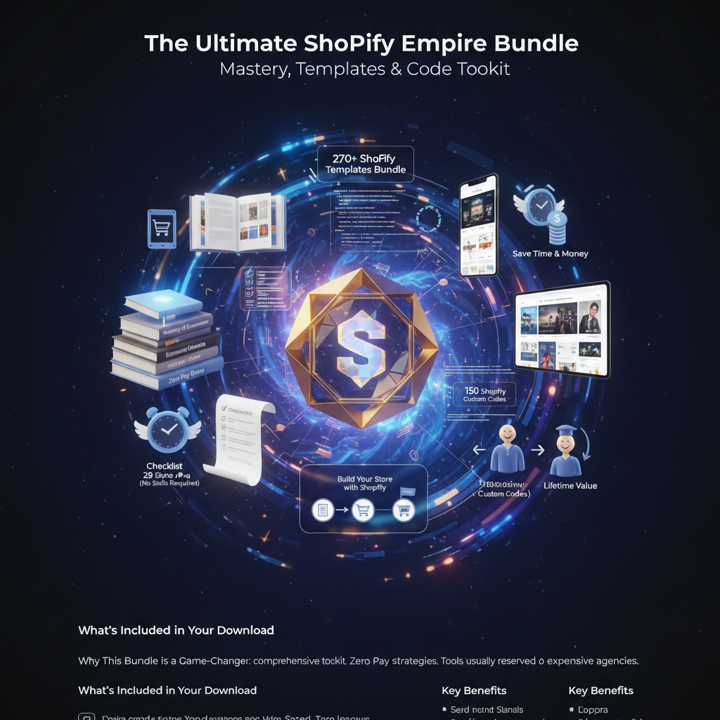 Ultimate Shopify Empire Bundle – 270+ templates, 150+ custom codes, and mastery guides by Bosla