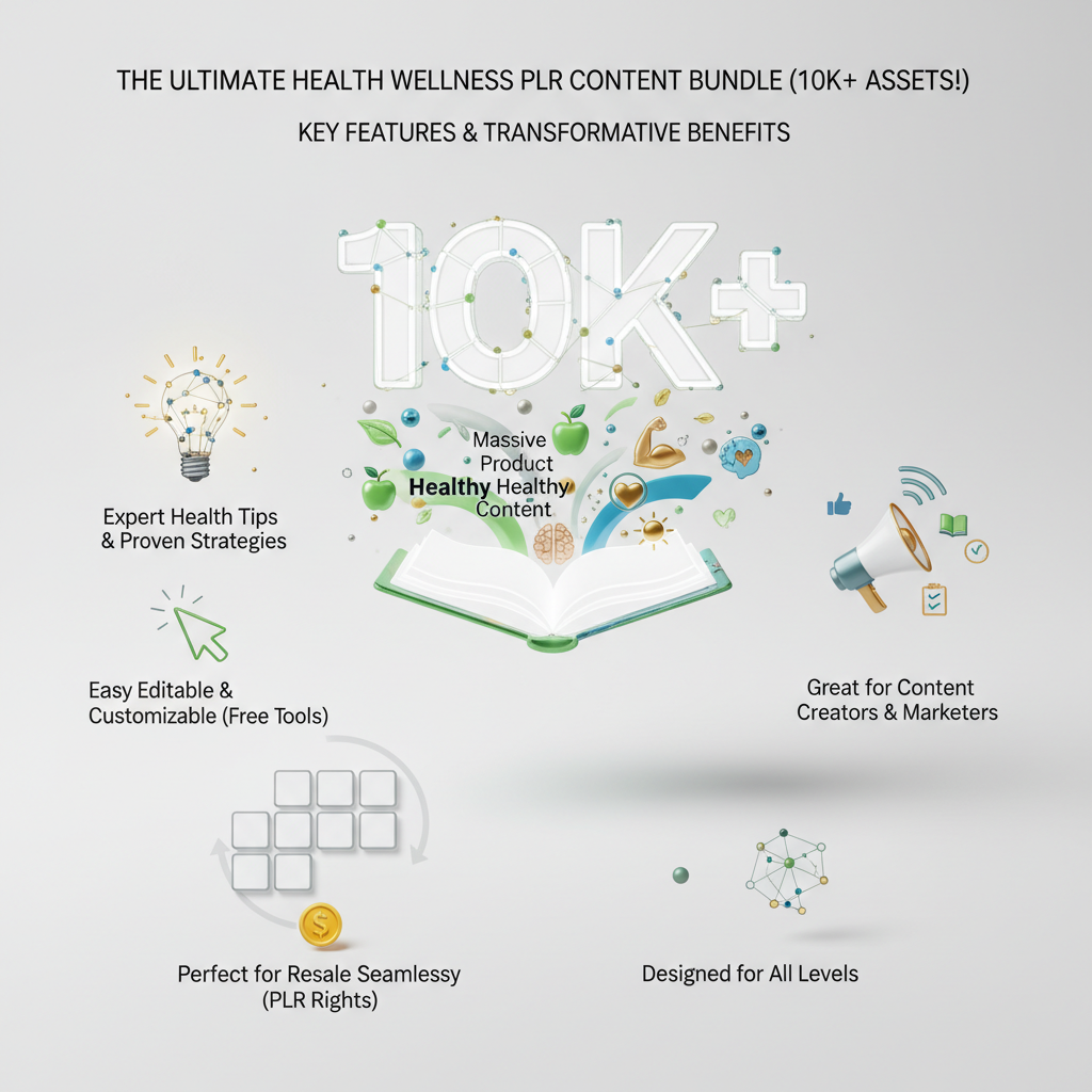 The Ultimate Health Wellness PLR Content Bundle (10k+ Assets!)