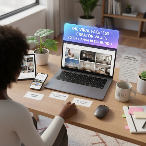 The Viral Faceless Creator Vault: 2000+ Canva Reels Bundle