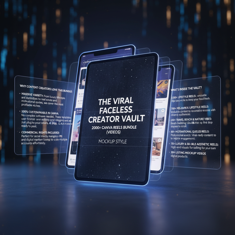 The Viral Faceless Creator Vault: 2000+ Canva Reels Bundle