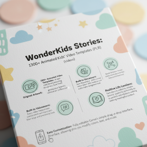 WonderKids Stories: 1300+ Animated Kids' Video Templates (PLR)