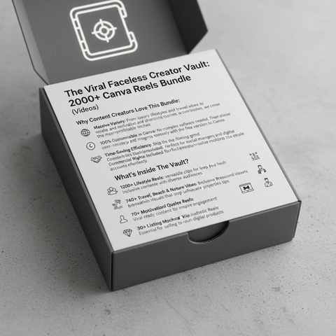 The Viral Faceless Creator Vault: 2000+ Canva Reels Bundle