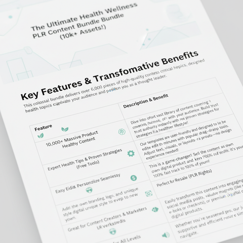 The Ultimate Health Wellness PLR Content Bundle (10k+ Assets!)