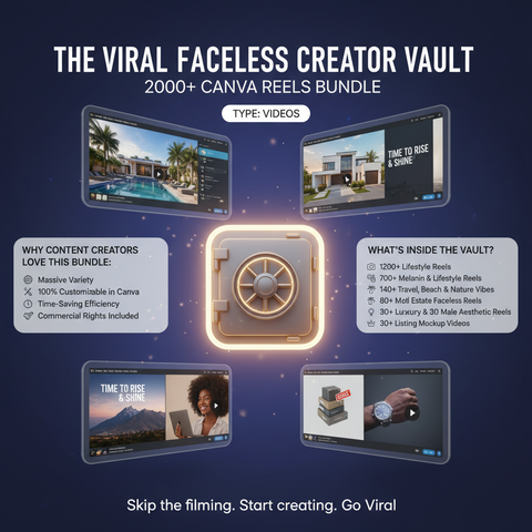 The Viral Faceless Creator Vault: 2000+ Canva Reels Bundle